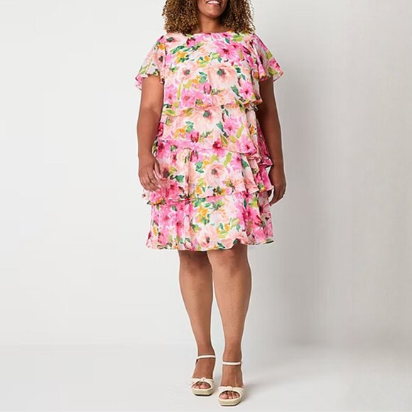 Jessica Howard Tiered Floral Dress 3X NWT - Picture 2 of 10